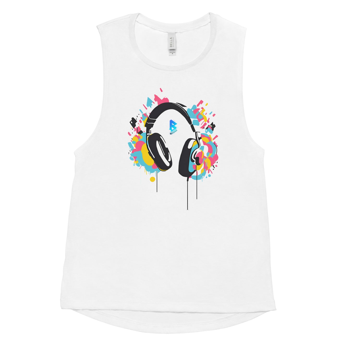 Phase B Headphones Ladies’ Muscle Tank - Free Delivery! UK Techno / EDM / Electronic Graphic Merch / Alternative Apparel and Merch Only from Phase B Records.