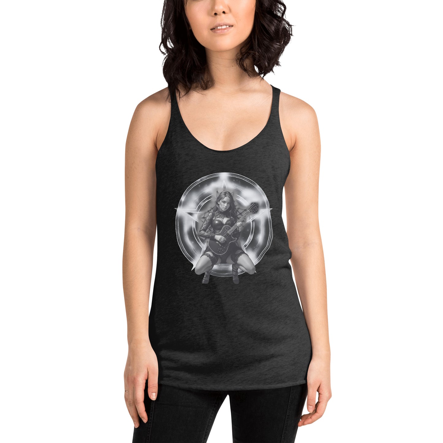 Pinup Guitar Girl Women's Racerback Tank